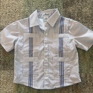 Blue Striped Button Down Shirt for Kids